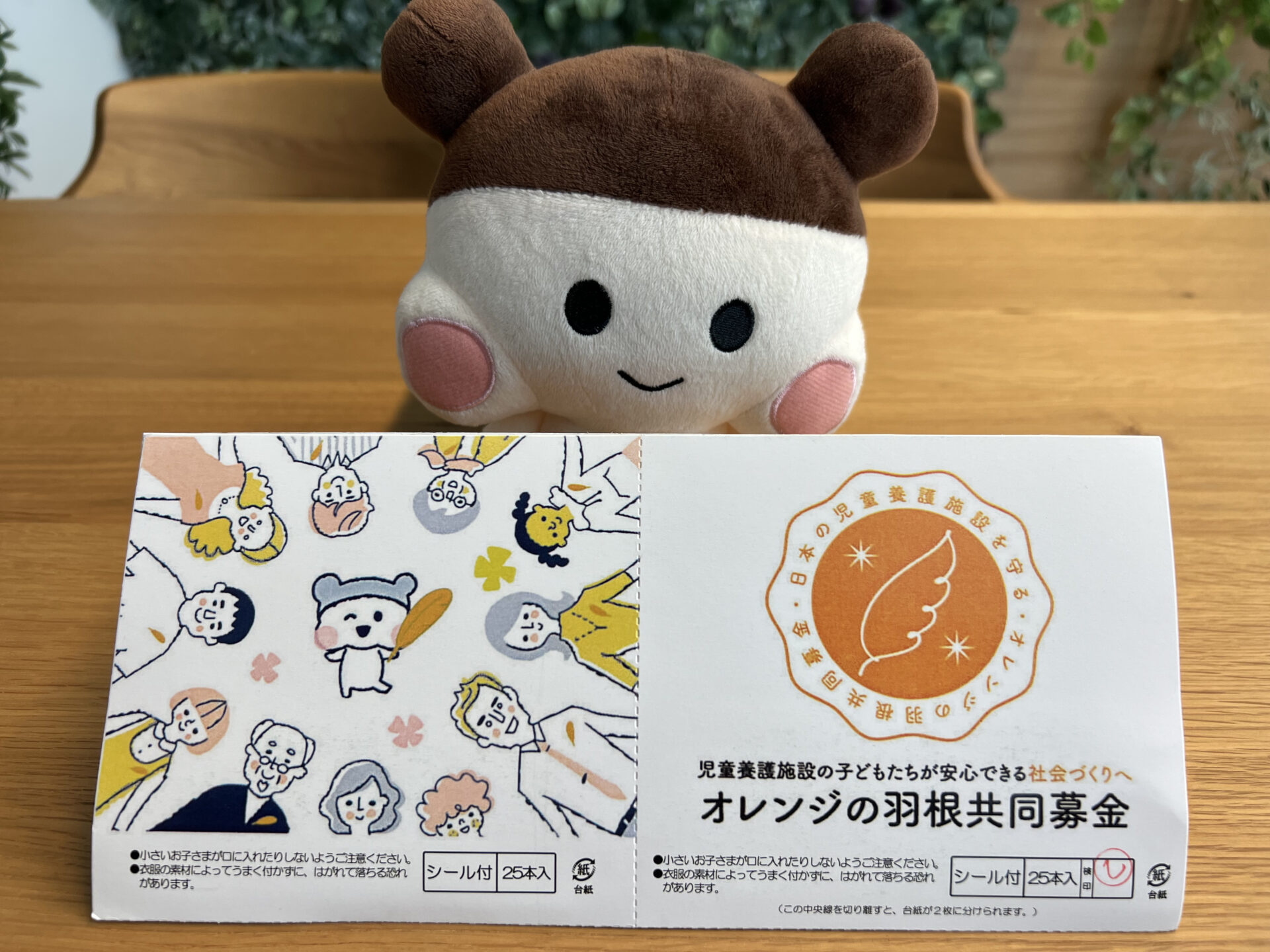 天使の羽うさぎ　パステルオレンジ　白　押し花　ポニーフック　ネックレス　No24 オレンジの羽根共同募金のオレンジの羽根とピンバッヂの紹介 - 公益